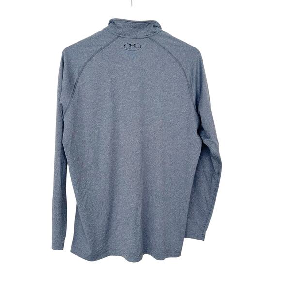 Under Armour Gray Quarter Zip Long Sleeve Shirt Sz L - Picture 5 of 5